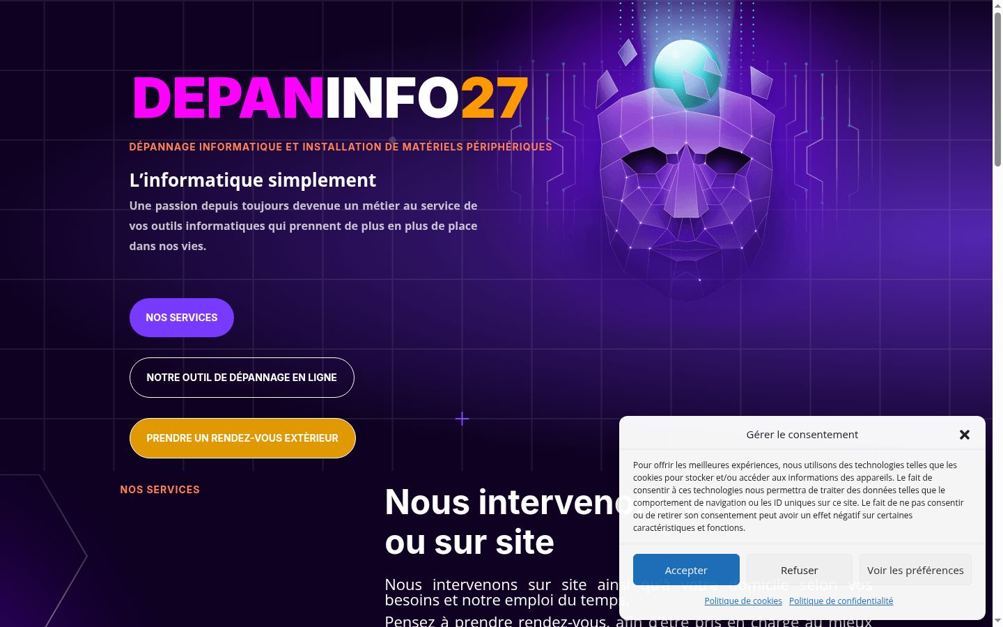 Screenshot van de toestemmingsbanner zoals getoond vóór enige interactie
