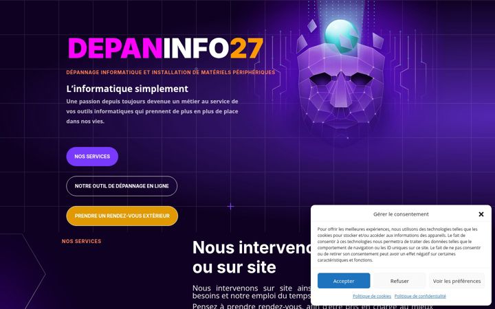 Skjermbilde av depaninfo27.fr