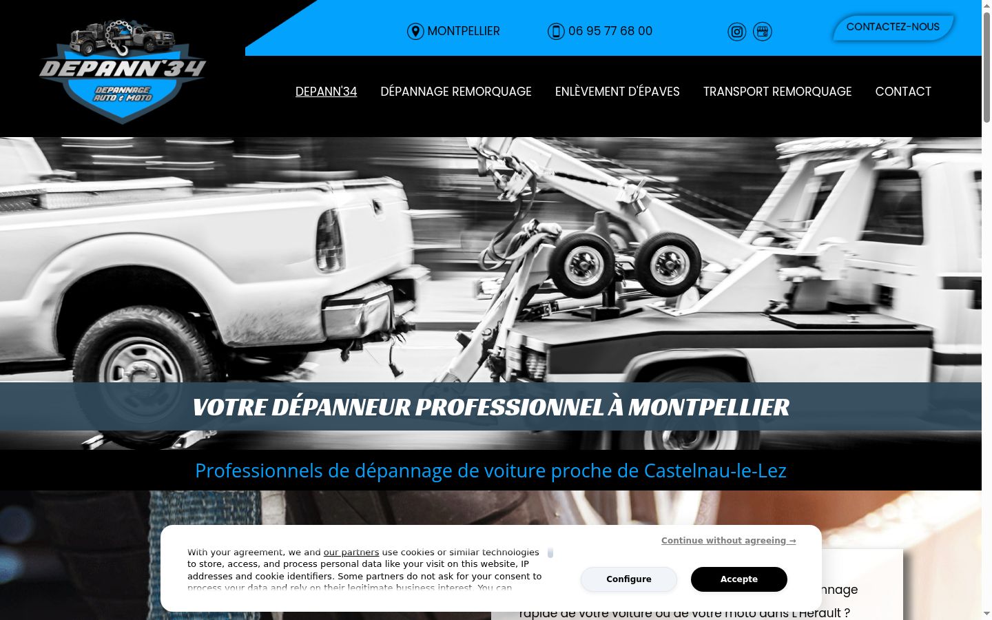 Screenshot del banner di consenso mostrato prima di qualsiasi interazione