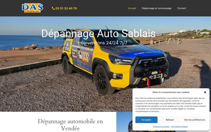 Skjámynd af depannage-auto-sablais.fr
