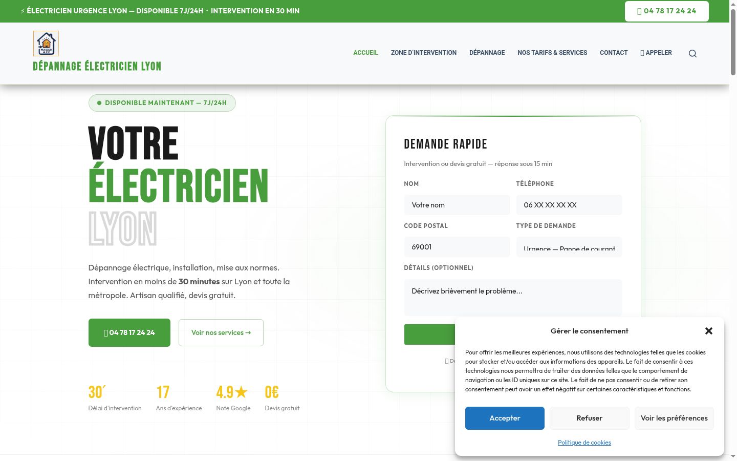 Screenshot van de toestemmingsbanner zoals getoond vóór enige interactie