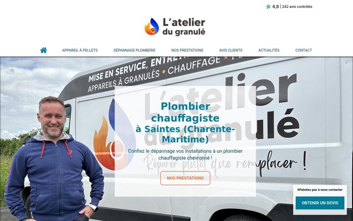 Screenshot van depannage-granules.fr