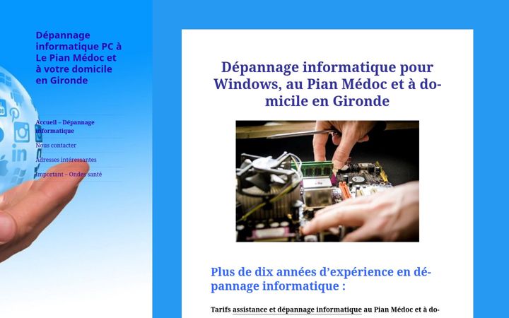 Screenshot van depannage-informatique-pour-pc.fr