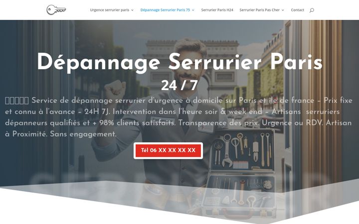 Skjermbilde av depannage-serrurier-paris.fr