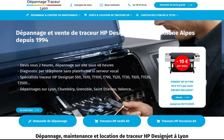 Screenshot of depannage-traceur-lyon.fr