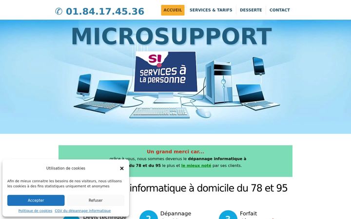 Skjermbilde av depannageinformatiqueyvelines.fr