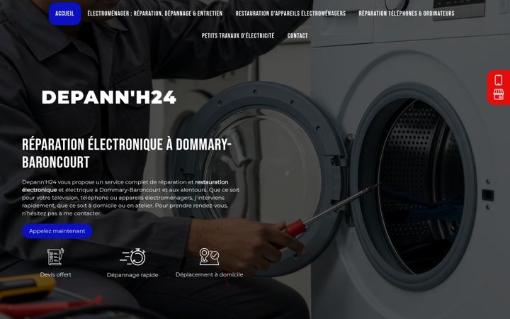 Screenshot of depannh24.fr