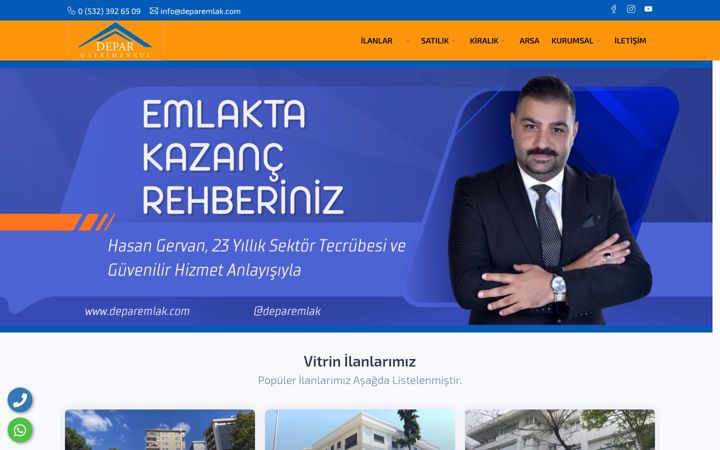 Screenshot of deparemlak.com