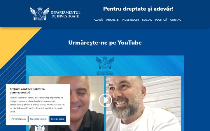 Screenshot ta' departamentuldeinvestigatii.ro
