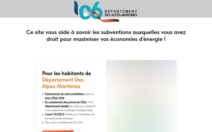 Ekrano kopija departement06-info.fr