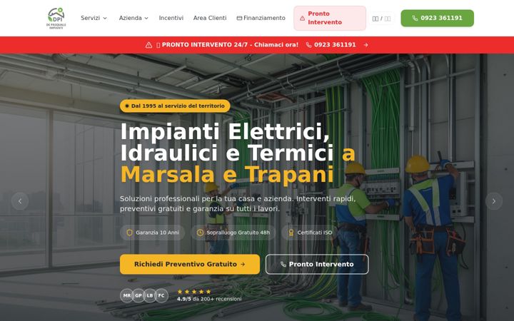 Screenshot of depasqualeimpianti.com