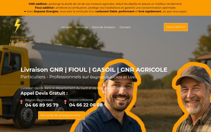 Screenshot of depasse-energies.fr