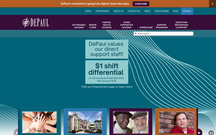 Screenshot of depaul.org