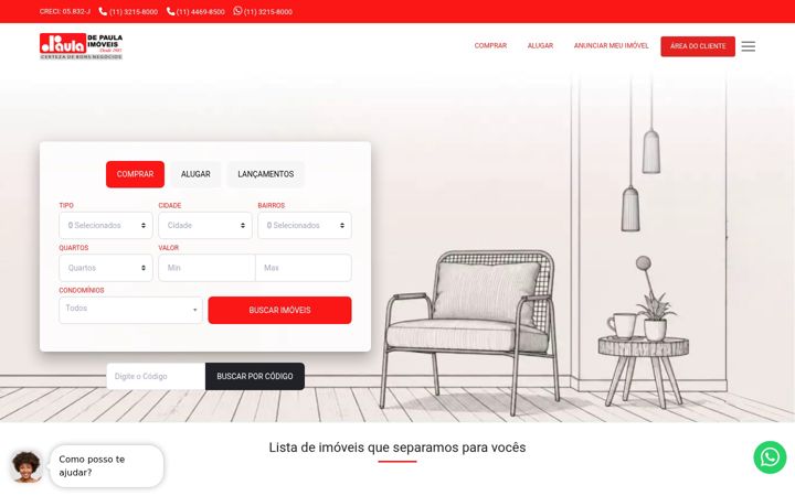 Screenshot stránky depaula.com.br