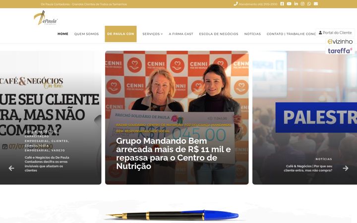 Screenshot stránky depaulacontadores.com.br