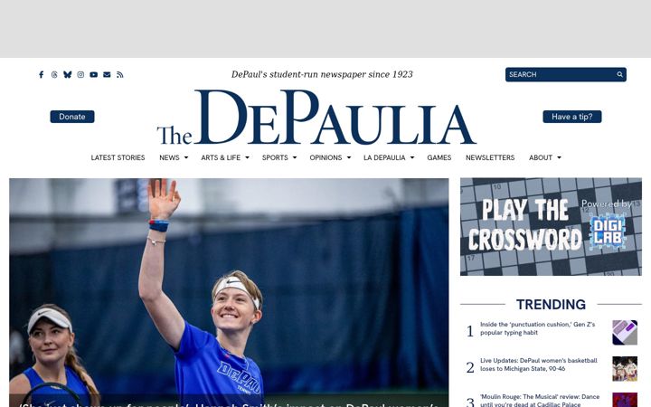 Screenshot of depauliaonline.com