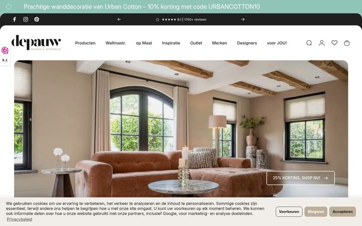 Screenshot ta' depauwwonen.nl