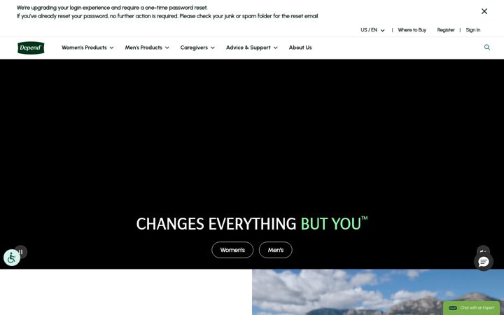 Screenshot of depend.com