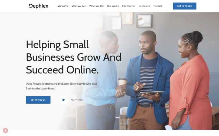 Screenshot of dephlexcreatives.com