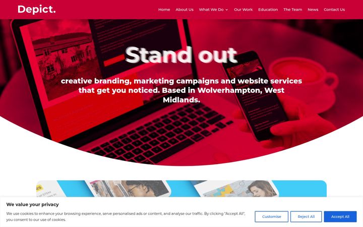 Screenshot van depictcreative.co.uk