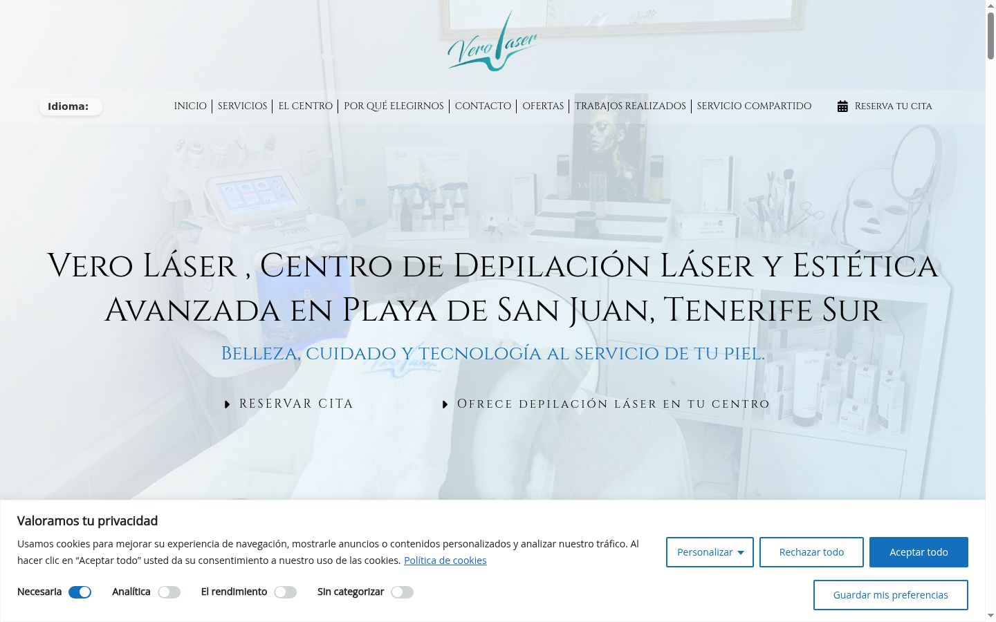 Screenshot of the consent banner shown before any interaction
