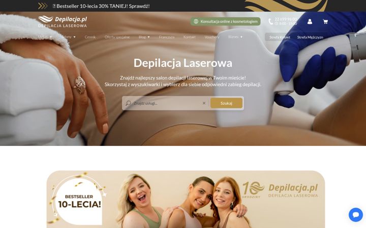 Captură de ecran a depilacja.pl