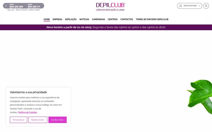 Skärmbild av depilclub.pt