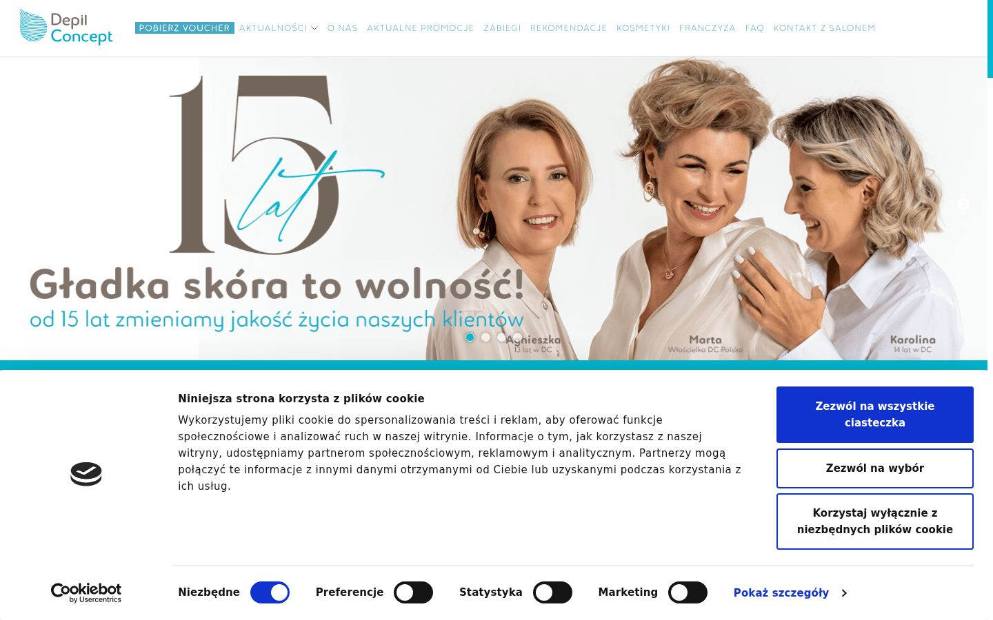 Screenshot of the consent banner shown before any interaction