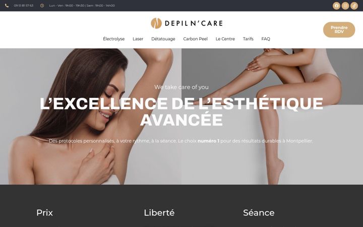 Skjermbilde av depilncare.fr
