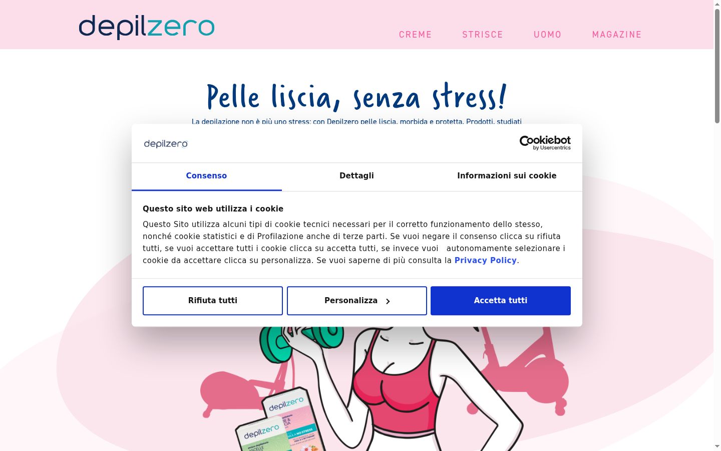 Screenshot van de toestemmingsbanner zoals getoond vóór enige interactie