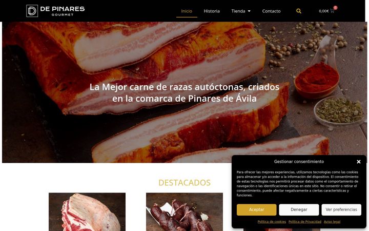 Screenshot of depinaresgourmet.com