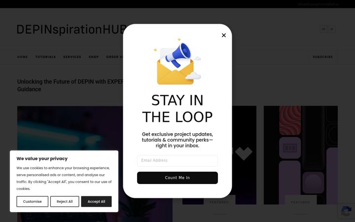 Screenshot ta' depinspirationhub.io