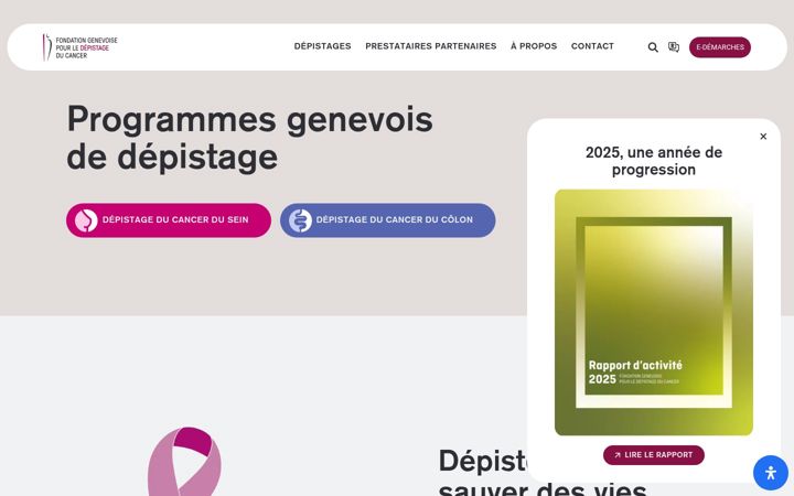 Screenshot of depistage-ge.ch