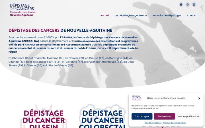 Screenshot of depistagecancer-na.fr
