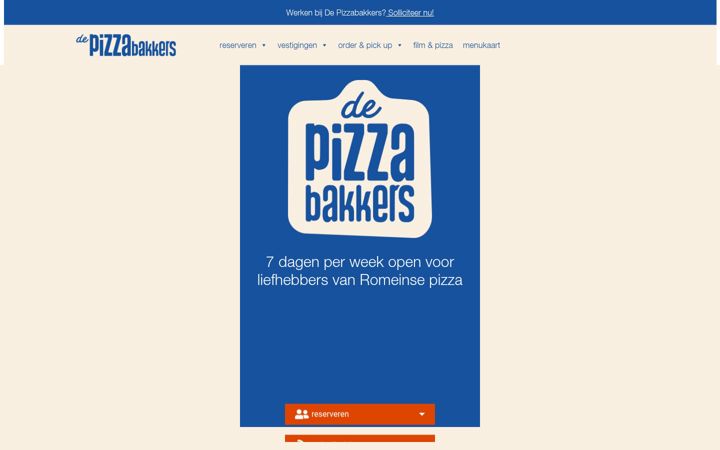 Screenshot of depizzabakkers.nl