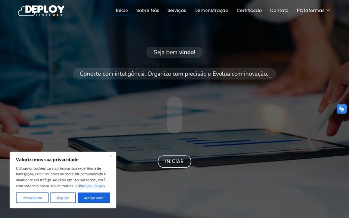 Screenshot stránky deploysistemas.com.br