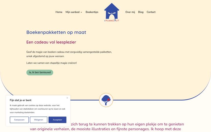 Screenshot of deplukkehut.nl