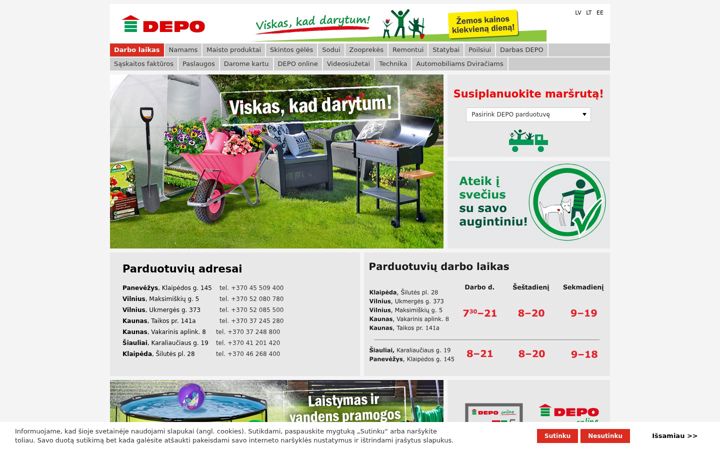 Ekraanipilt saidist depo-diy.lt