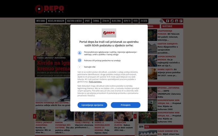 Screenshot of depo.ba