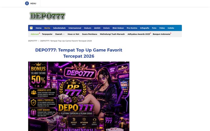 Screenshot ta' depo777game.org
