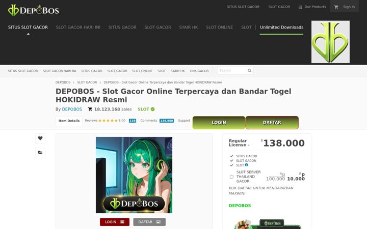 Screenshot of depobos-official.com