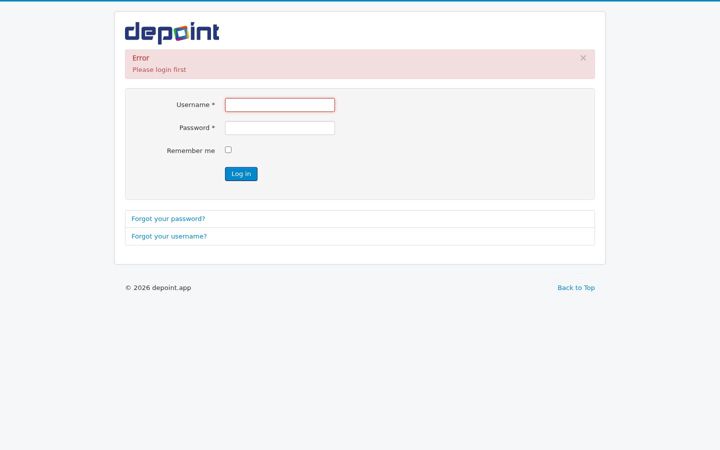 Screenshot of depoint.app