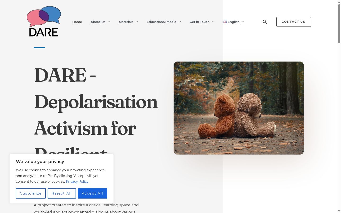 Screenshot del banner di consenso mostrato prima di qualsiasi interazione