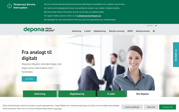 Screenshot ta' depona.dk