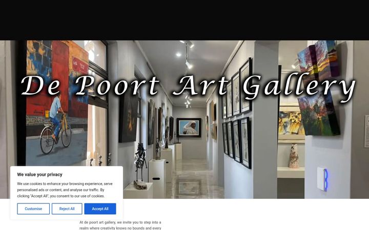 Ekrānuzņēmums no depoortartgallery.co.za