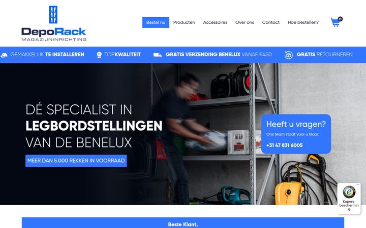 Screenshot of deporack.nl