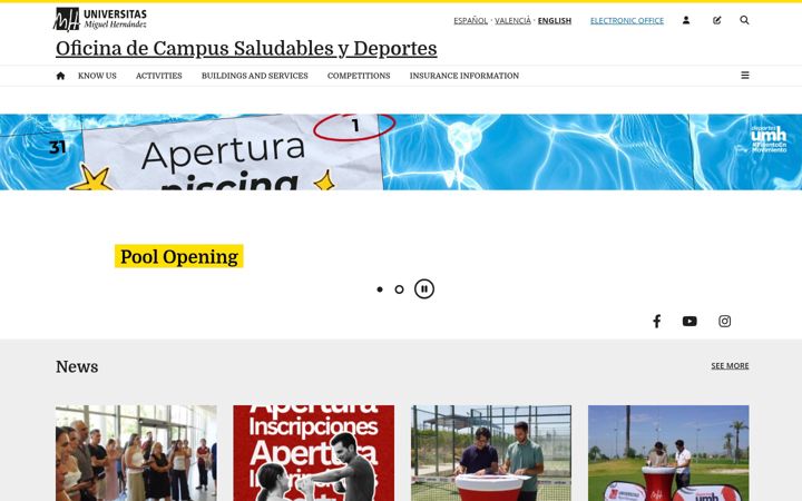 Zrzut ekranu deportes.umh.es