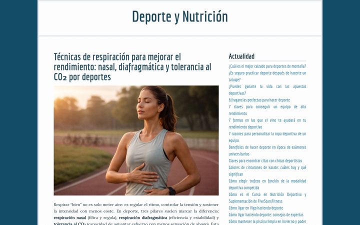 Screenshot of deporteynutricion.net