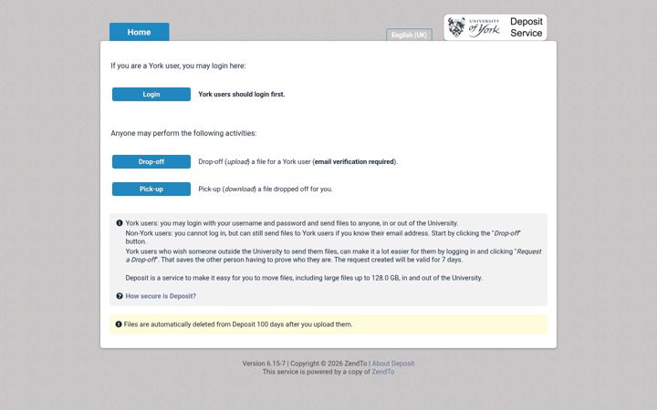 Screenshot of deposit.york.ac.uk