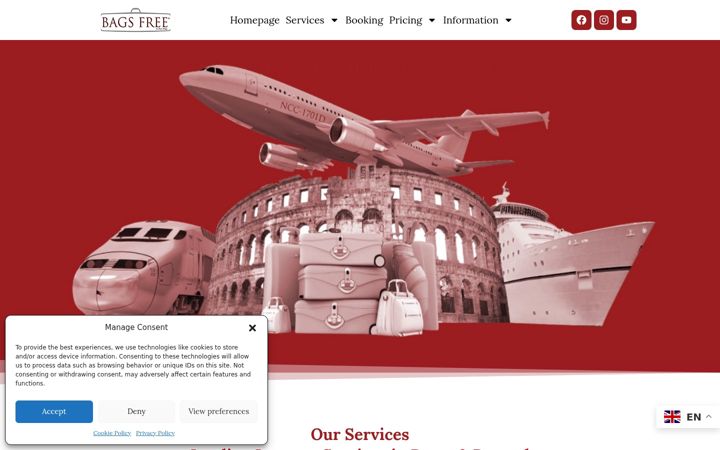 Screenshot of depositobagagliroma.com
